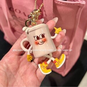 The Coach Coffee Shop Lil Miss Jo Keychain NWT